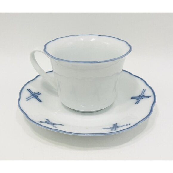 Cordon Bleu Duck Tea Cup & Saucer Porcelain de Chine C Steel Collection Blue - Picture 9 of 9